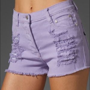 Minkpink, Purple Distressed Shorts